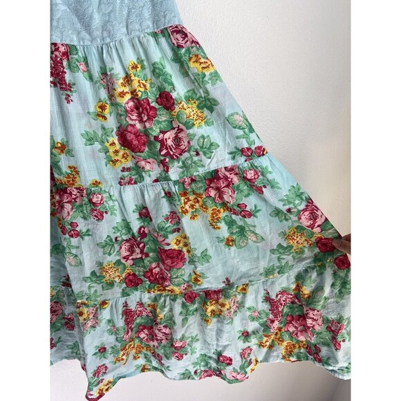 April Cornell Francesca Crochet Sundress Flowy Blue Boho Cottagcore Lagenlook XS - Picture 6 of 9